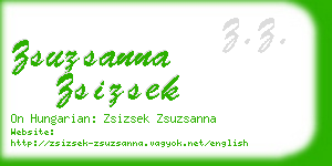 zsuzsanna zsizsek business card